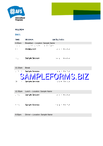 Event Agenda Document Template doc pdf free