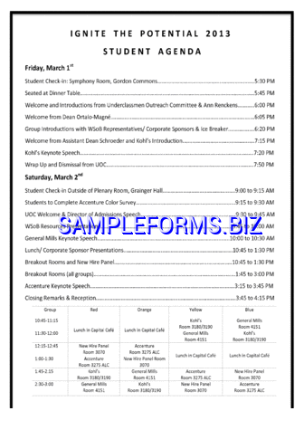 Example Event Agenda docx pdf free